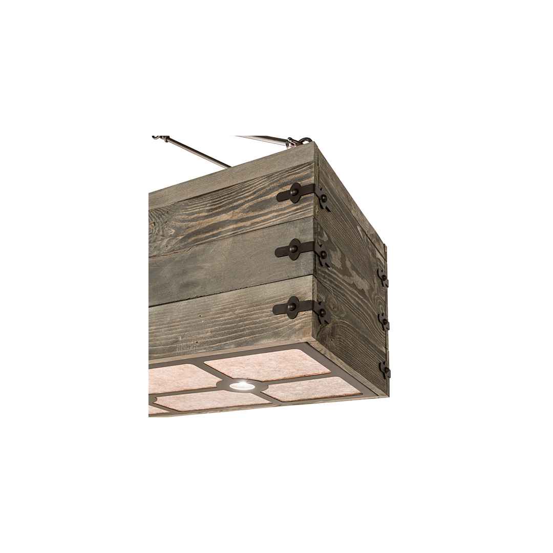 8 Light 61" Wide Wood Linear Pendant