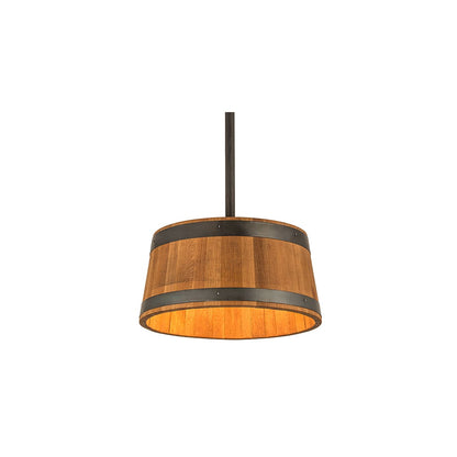 3 Light 25" Wide Wood Pendant