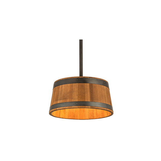 3 Light 25" Wide Wood Pendant