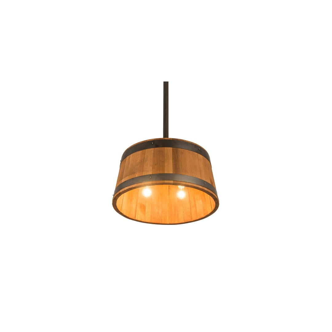 3 Light 25" Wide Wood Pendant