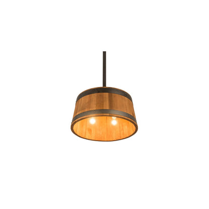 3 Light 25" Wide Wood Pendant