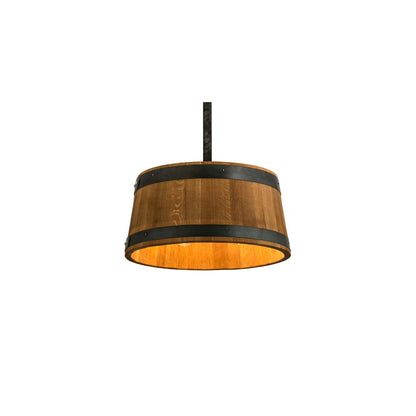 3 Light 25" Wide Wood Pendant