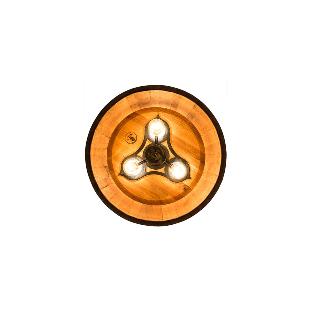 3 Light 25" Wide Wood Pendant