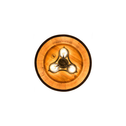 3 Light 25" Wide Wood Pendant