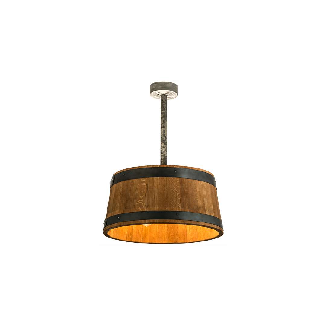 3 Light 25" Wide Wood Pendant