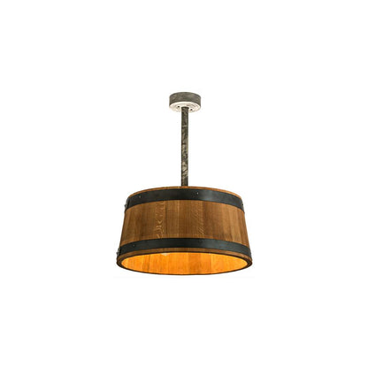3 Light 25" Wide Wood Pendant