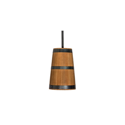 3 Light 17" Wide Wood Pendant