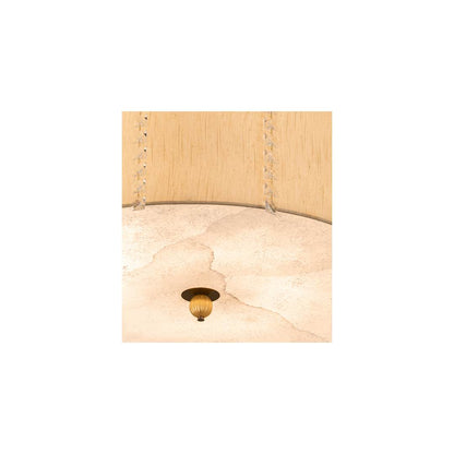Cilindro Lujoso 8 Light 32" Wide Semi-Flush Drum Ceiling Fixture with Natural Silk Shade - Brass Finish