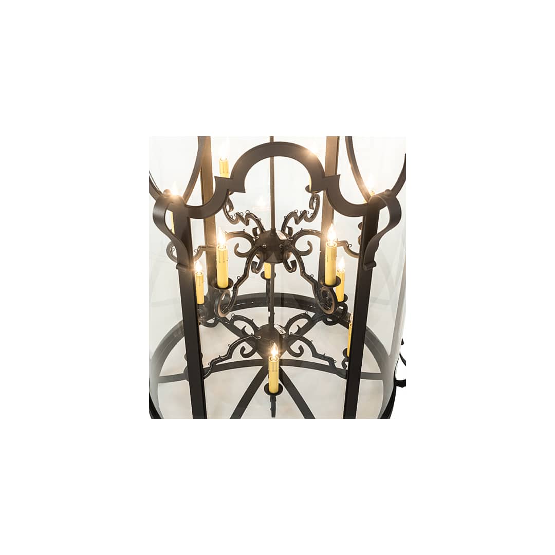 12 Light 33" Wide Taper Candle Pendant