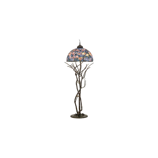 Tiffany Magnolia 3 Light 75" Tall Tree Floor Lamp