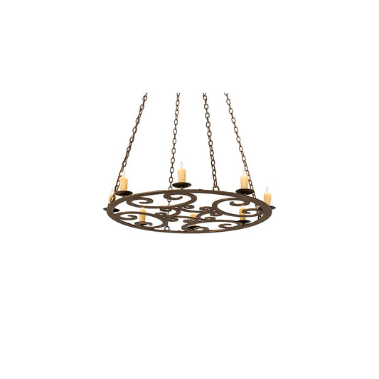 8 Light 42" Wide Taper Candle Pendant