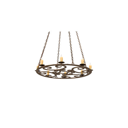8 Light 42" Wide Taper Candle Pendant