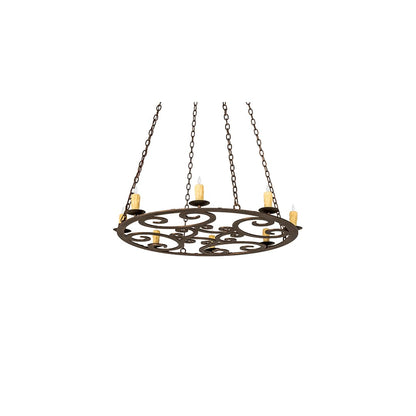 8 Light 42" Wide Taper Candle Pendant