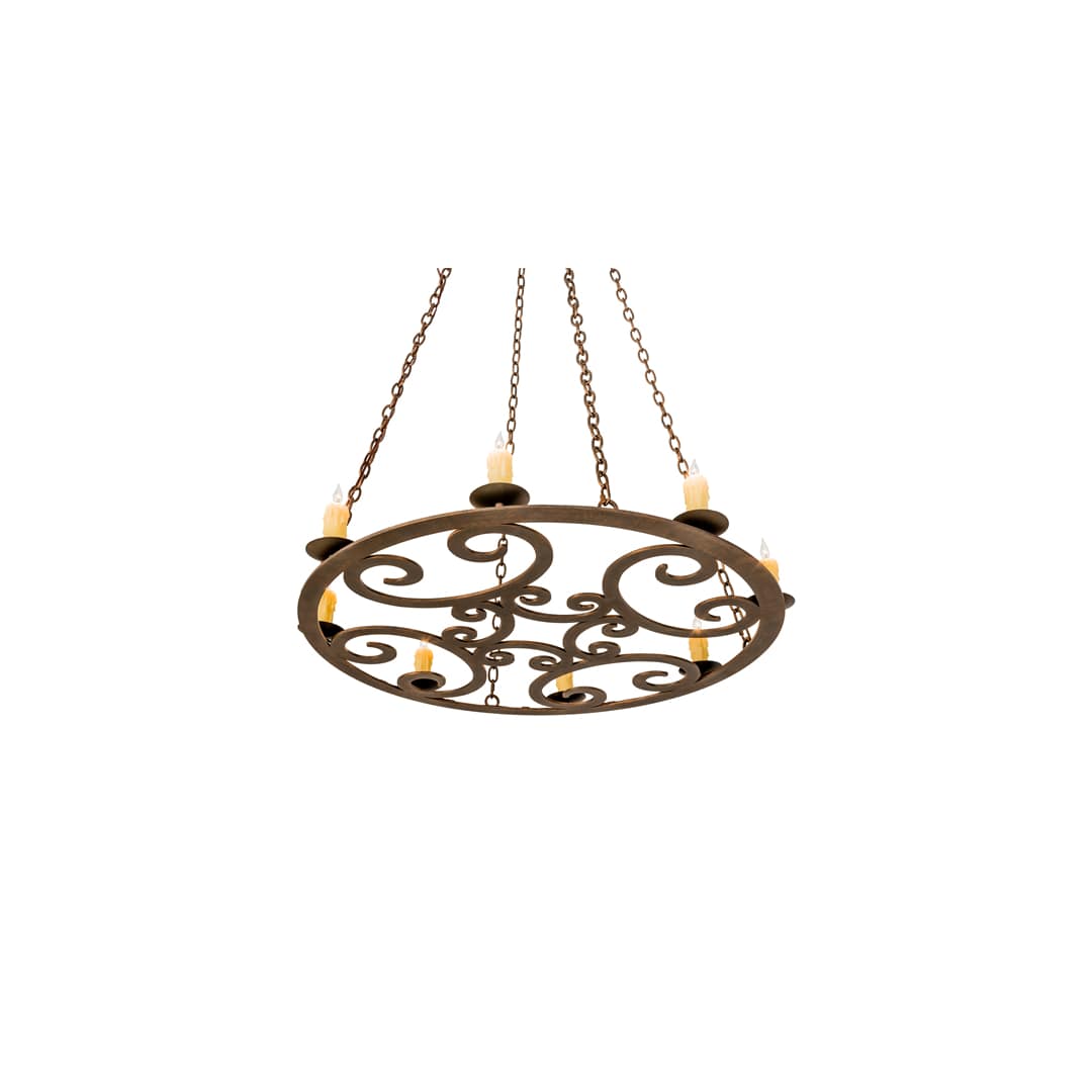 8 Light 42" Wide Taper Candle Pendant