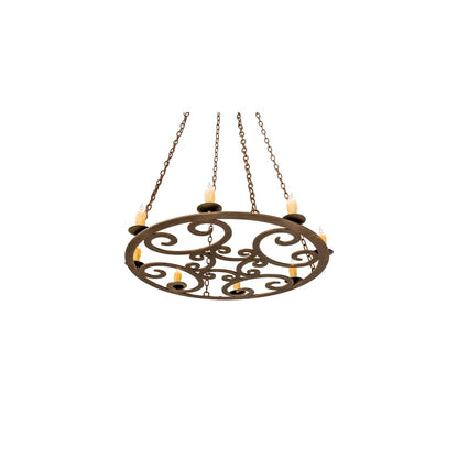 8 Light 42" Wide Taper Candle Pendant