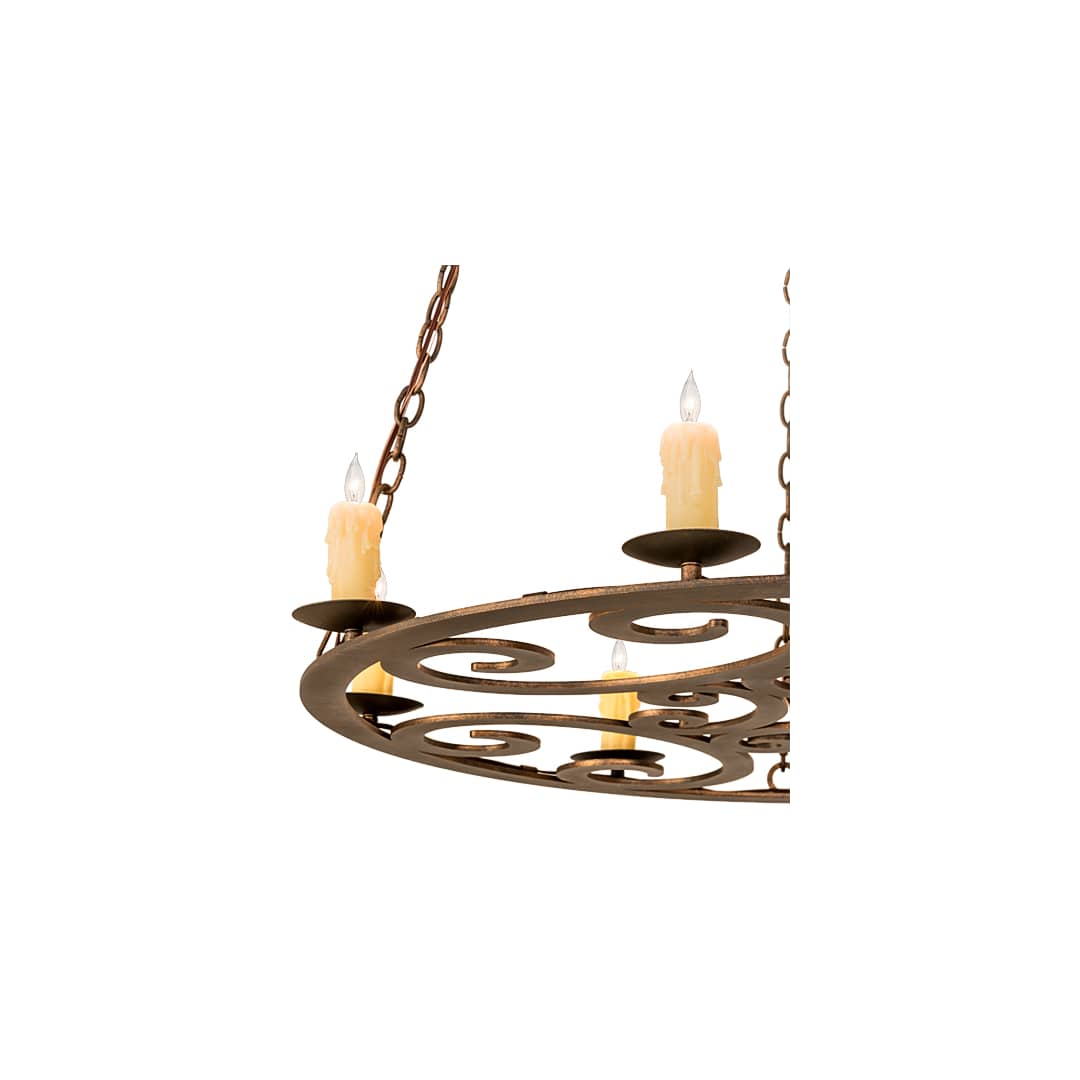 8 Light 42" Wide Taper Candle Pendant