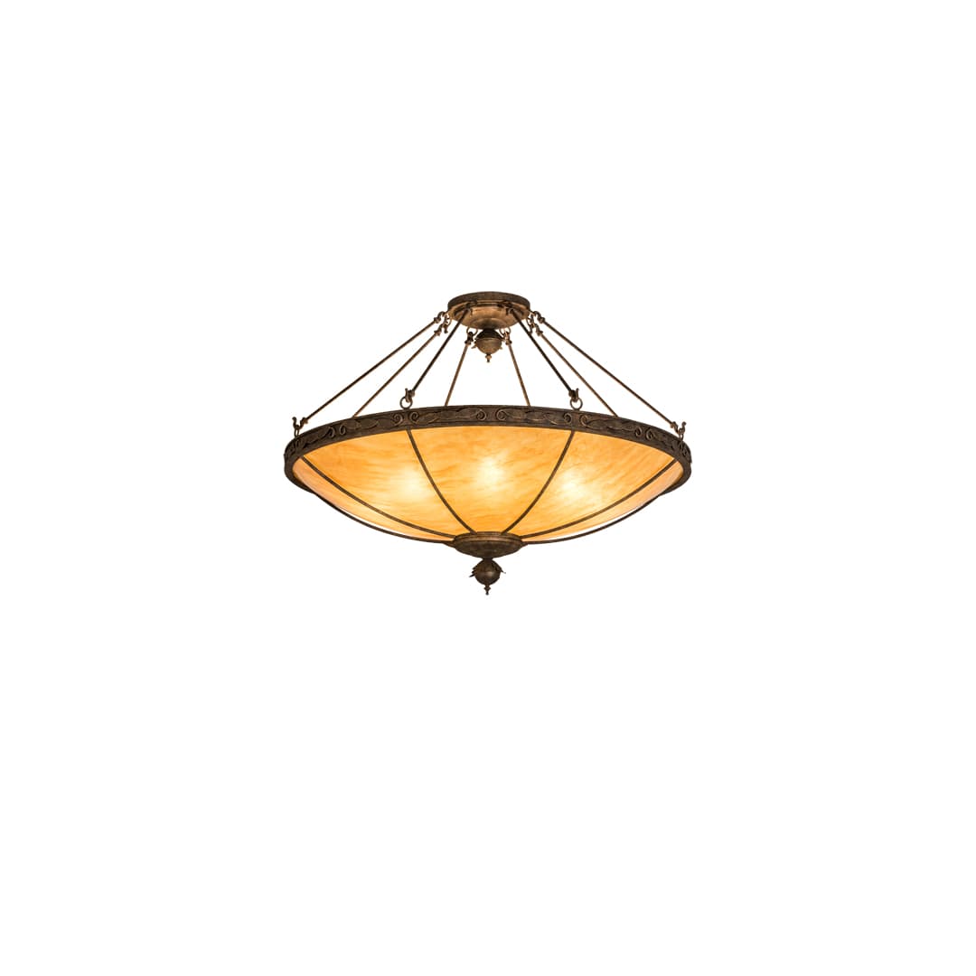 Arabesque 8 Light 48" Wide Semi-Flush Bowl Ceiling Fixture - Baroque Finish