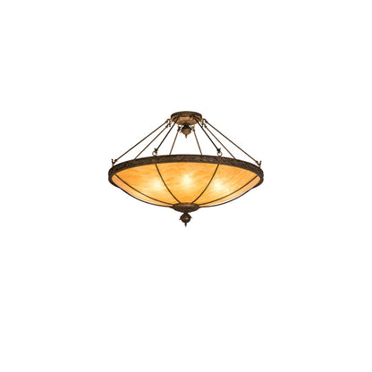 Arabesque 8 Light 48" Wide Semi-Flush Bowl Ceiling Fixture - Baroque Finish