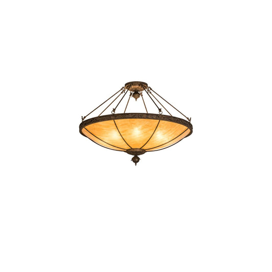 Arabesque 8 Light 48" Wide Semi-Flush Bowl Ceiling Fixture - Baroque Finish
