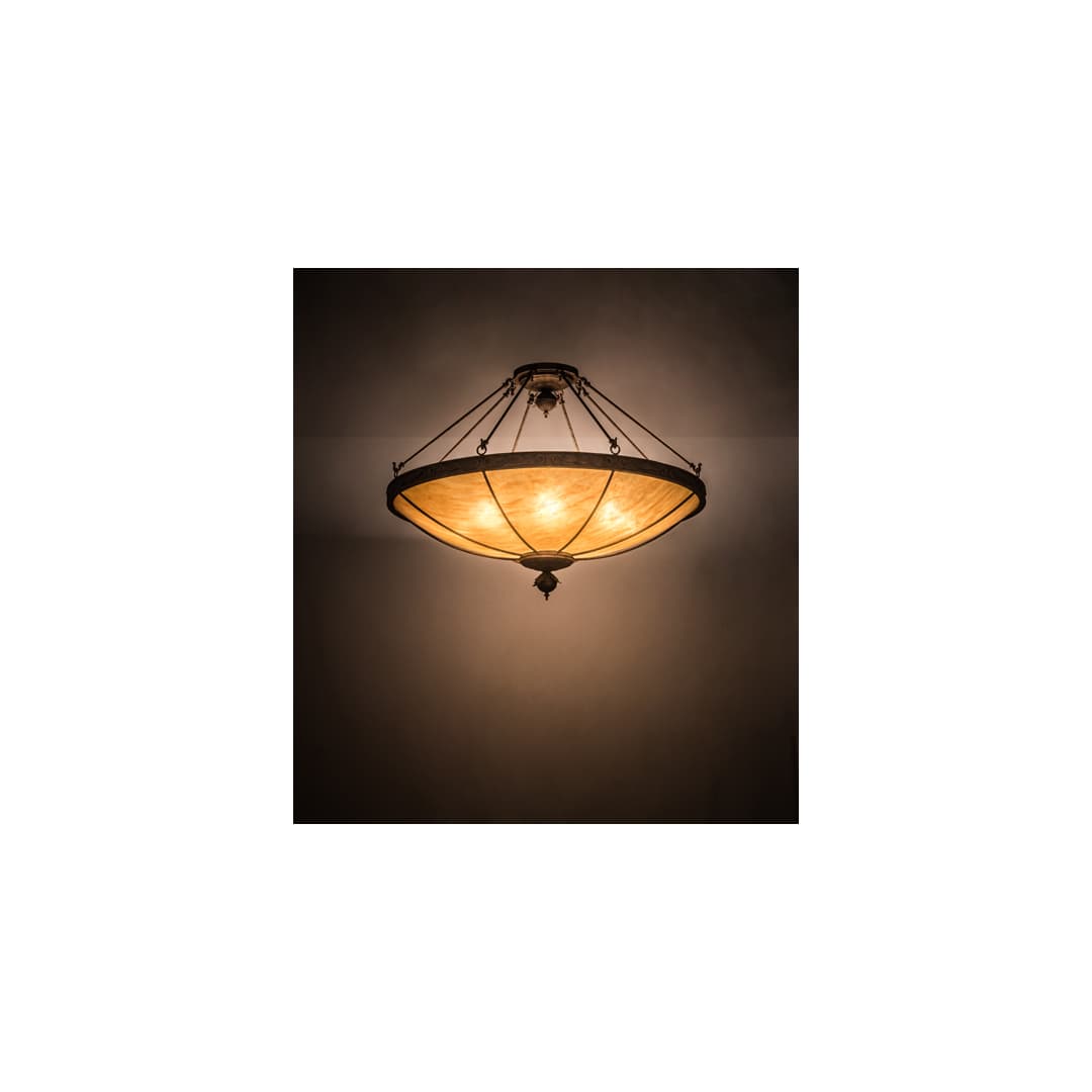 Arabesque 8 Light 48" Wide Semi-Flush Bowl Ceiling Fixture - Baroque Finish