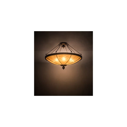 Arabesque 8 Light 48" Wide Semi-Flush Bowl Ceiling Fixture - Baroque Finish