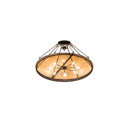 Arabesque 8 Light 48" Wide Semi-Flush Bowl Ceiling Fixture - Baroque Finish