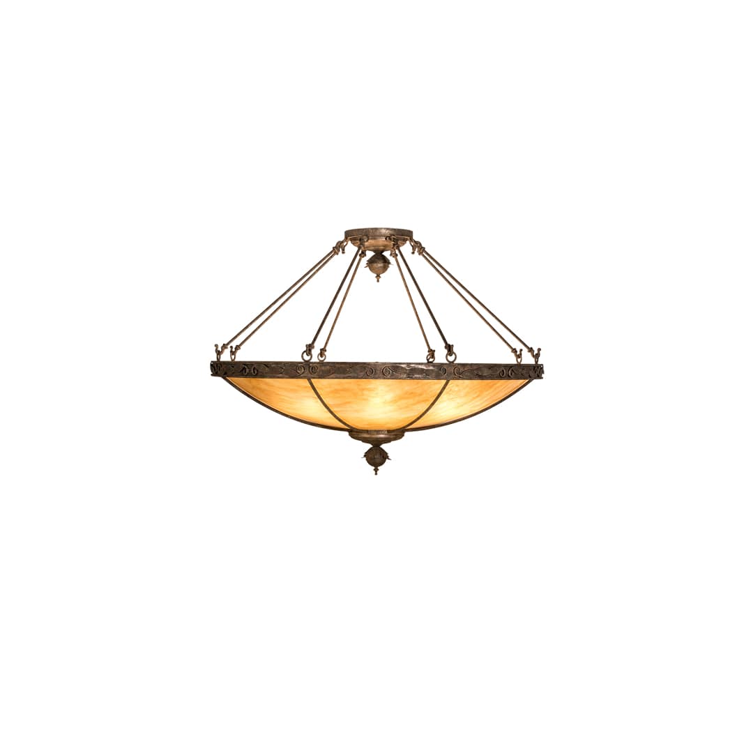 Arabesque 8 Light 48" Wide Semi-Flush Bowl Ceiling Fixture - Baroque Finish