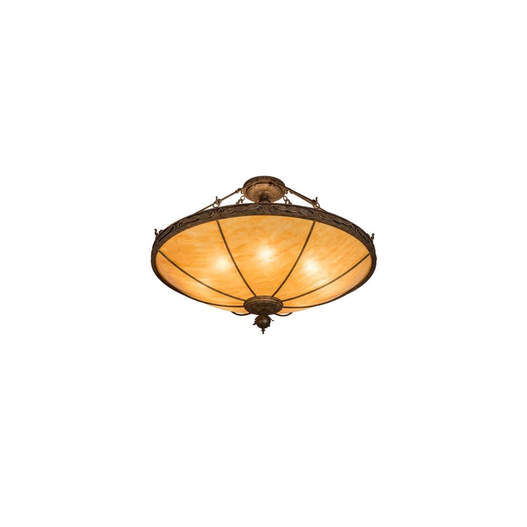 Arabesque 8 Light 48" Wide Semi-Flush Bowl Ceiling Fixture - Baroque Finish