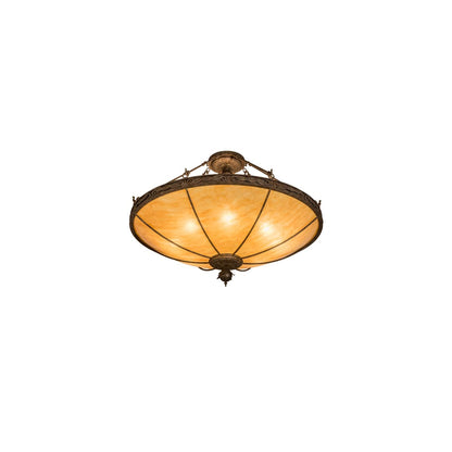 Arabesque 8 Light 48" Wide Semi-Flush Bowl Ceiling Fixture - Baroque Finish