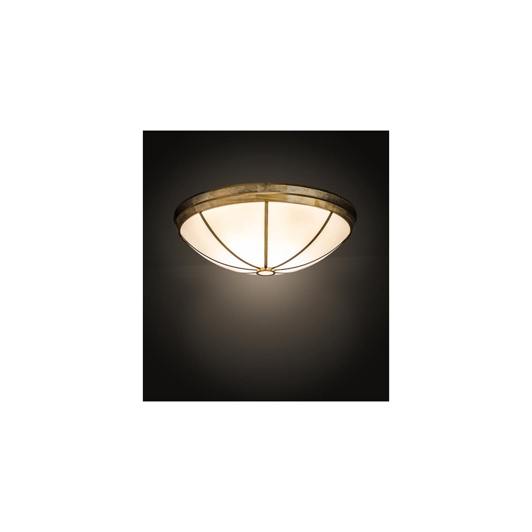 Kahe 12 Light 60" Wide Flush Mount Bowl Ceiling Fixture - Brass Tint Finish