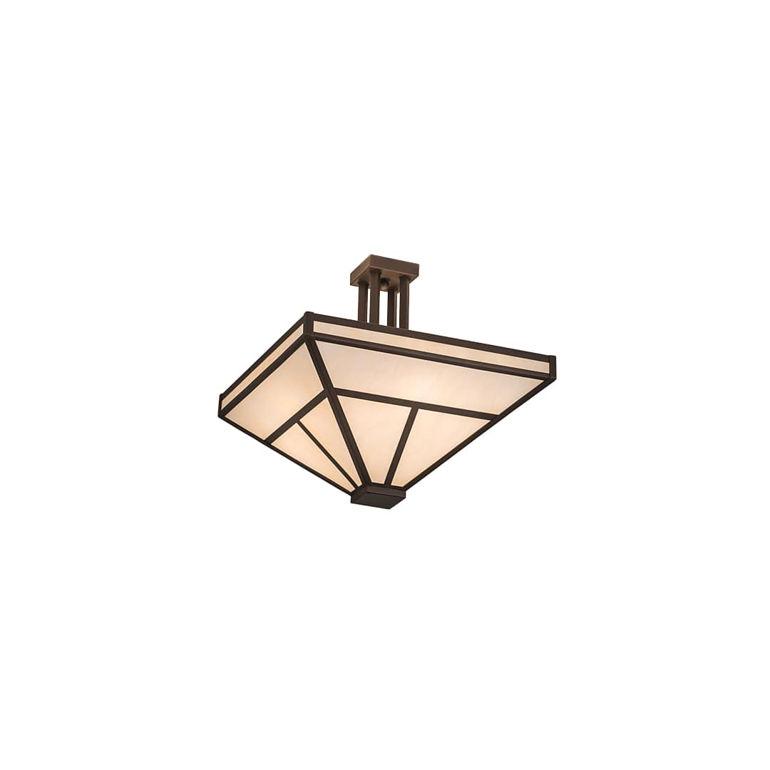 T Mission 8 Light 34" Wide Semi-Flush Ceiling Fixture - Mahogany Bronze Finish