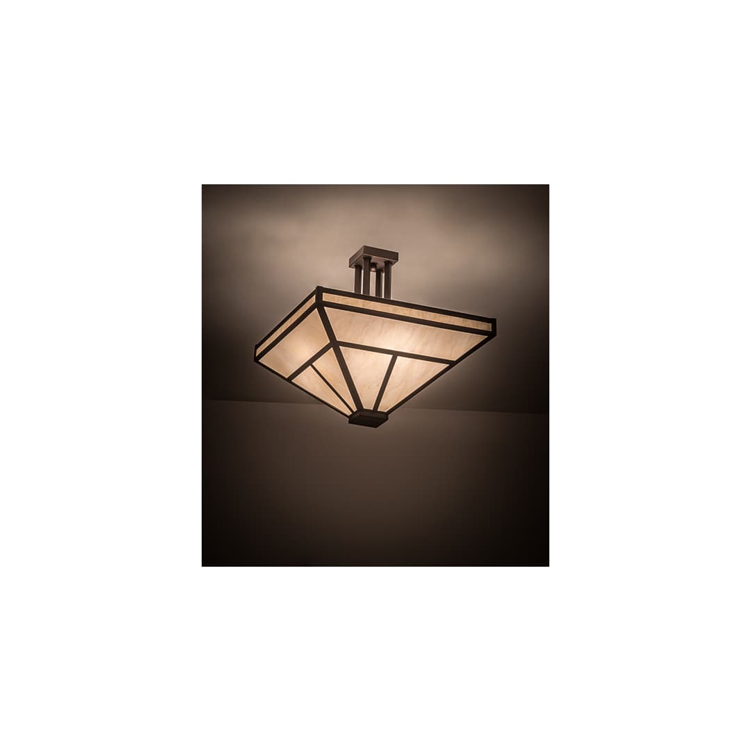 T Mission 8 Light 34" Wide Semi-Flush Ceiling Fixture - Mahogany Bronze Finish