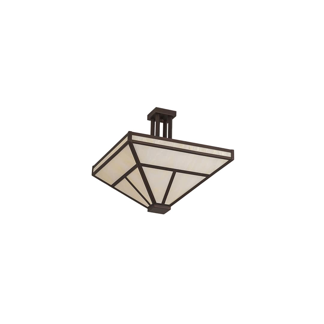 T Mission 8 Light 34" Wide Semi-Flush Ceiling Fixture - Mahogany Bronze Finish