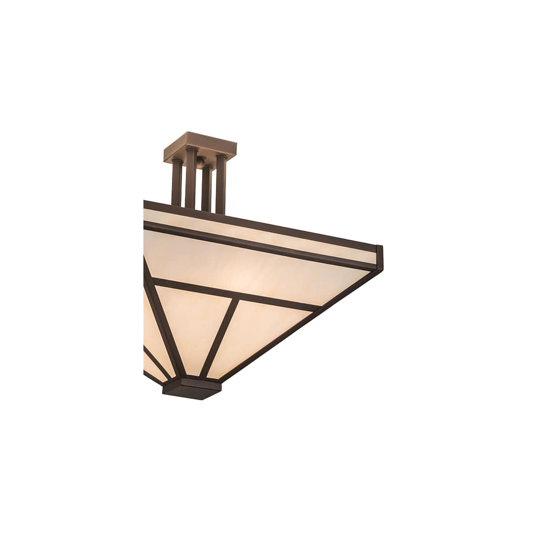 T Mission 8 Light 34" Wide Semi-Flush Ceiling Fixture - Mahogany Bronze Finish