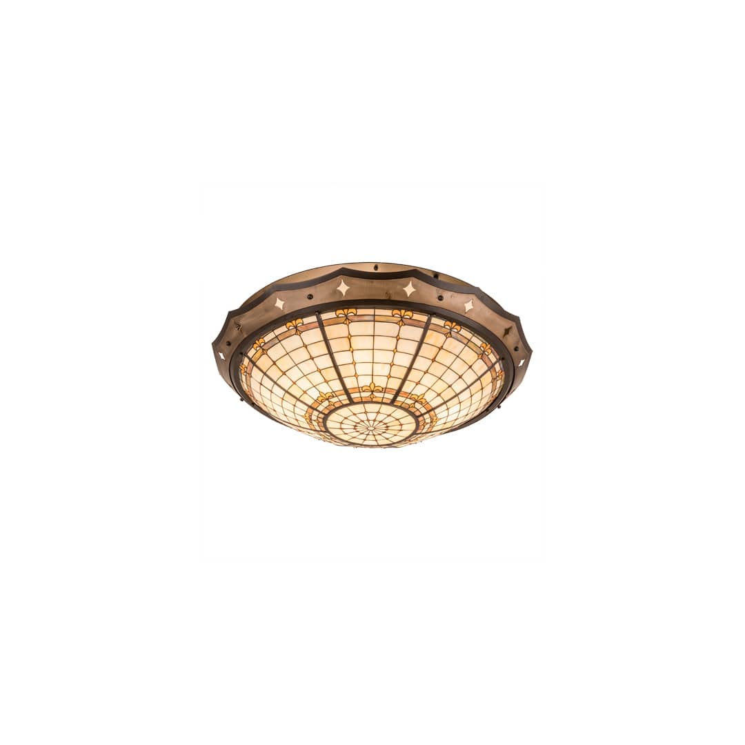 Fleur-de-Lite 8 Light 42" Wide Semi-Flush Bowl Ceiling Fixture