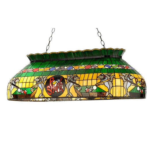 Pool Shark 6 Light 40" Wide Billiard Chandelier with Tiffany Glass Shade