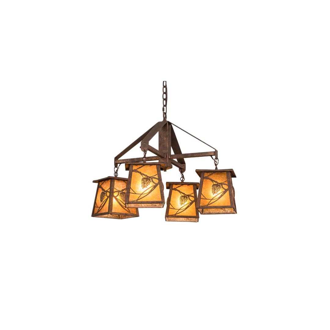 Whispering Pines 4 Light 28" Wide Chandelier