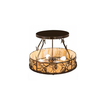 Whispering Pines 4 Light 24" Wide Semi-Flush Ceiling Fixture - Old Copper Pot Finish