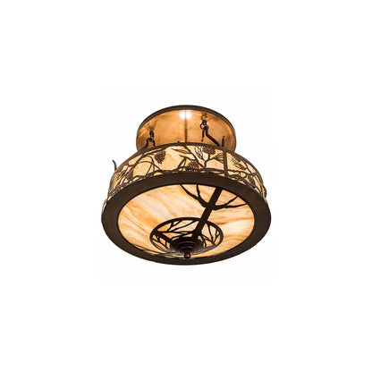 Whispering Pines 4 Light 24" Wide Semi-Flush Ceiling Fixture - Old Copper Pot Finish