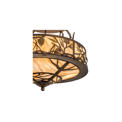 Whispering Pines 4 Light 24" Wide Semi-Flush Ceiling Fixture - Old Copper Pot Finish