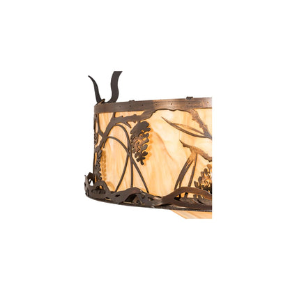 Whispering Pines 4 Light 24" Wide Semi-Flush Ceiling Fixture - Old Copper Pot Finish