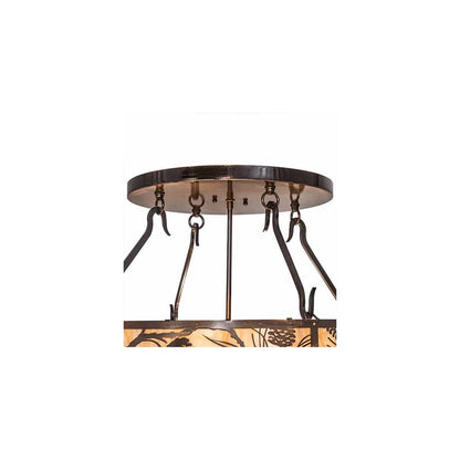 Whispering Pines 4 Light 24" Wide Semi-Flush Ceiling Fixture - Old Copper Pot Finish