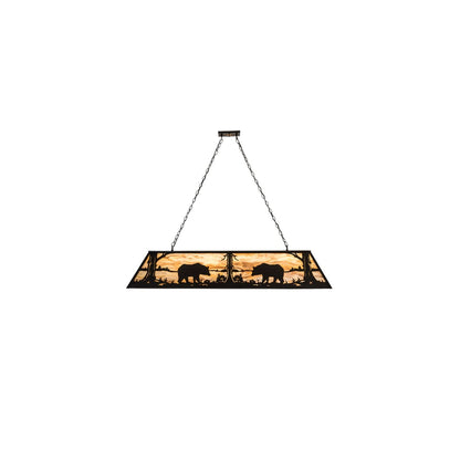 9 Light 60" Wide Billiard Linear Pendant