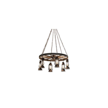 Miners Lantern 6 Light 40" Wide Lantern Chandelier