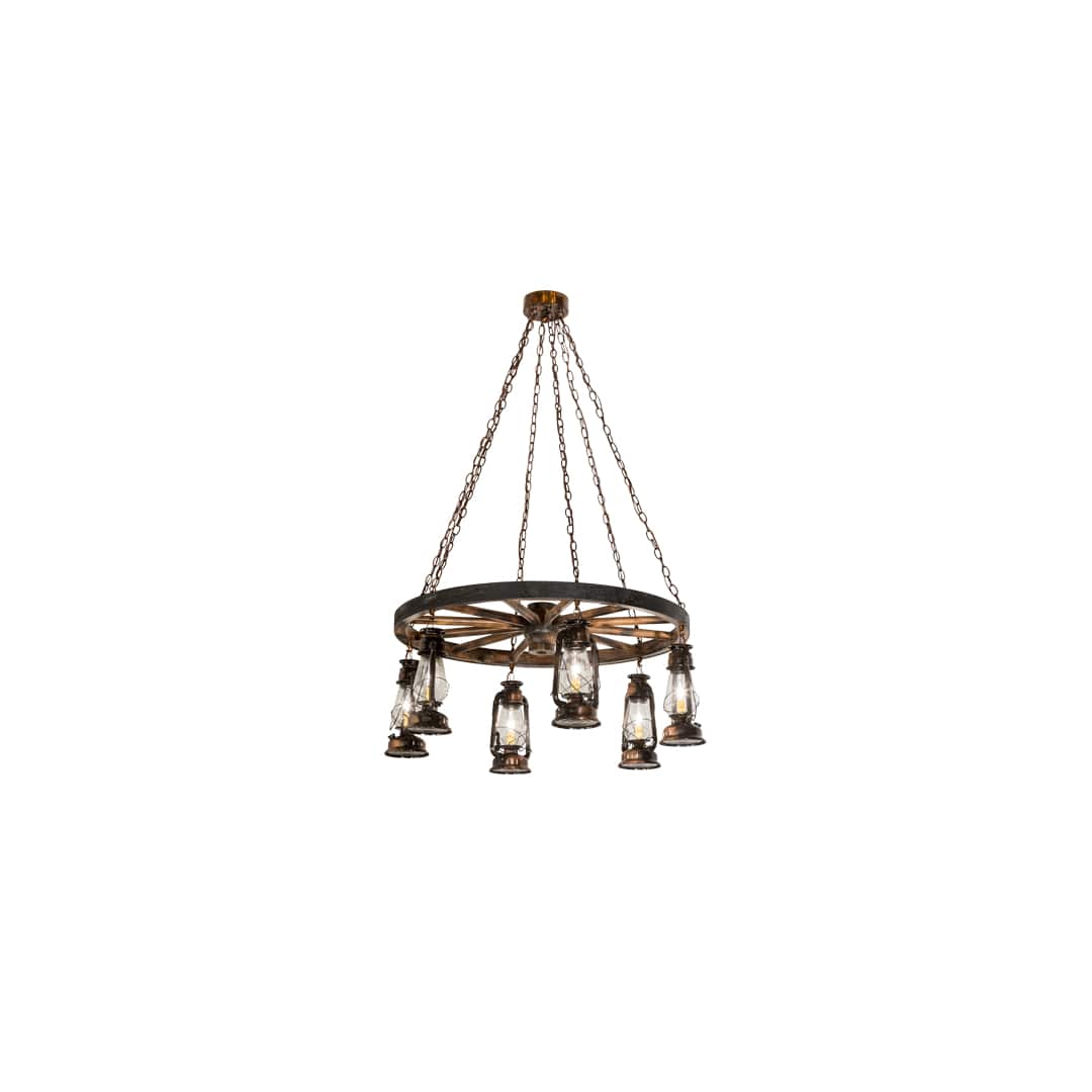 Miners Lantern 6 Light 40" Wide Lantern Chandelier