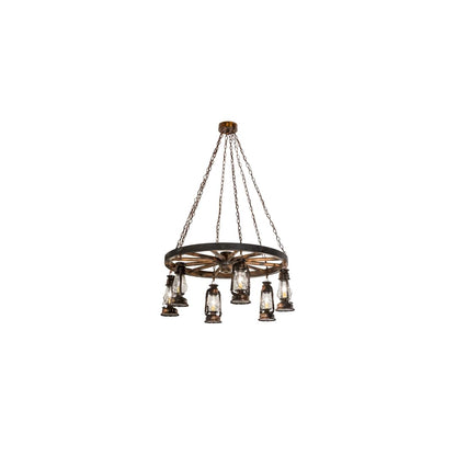 Miners Lantern 6 Light 40" Wide Lantern Chandelier