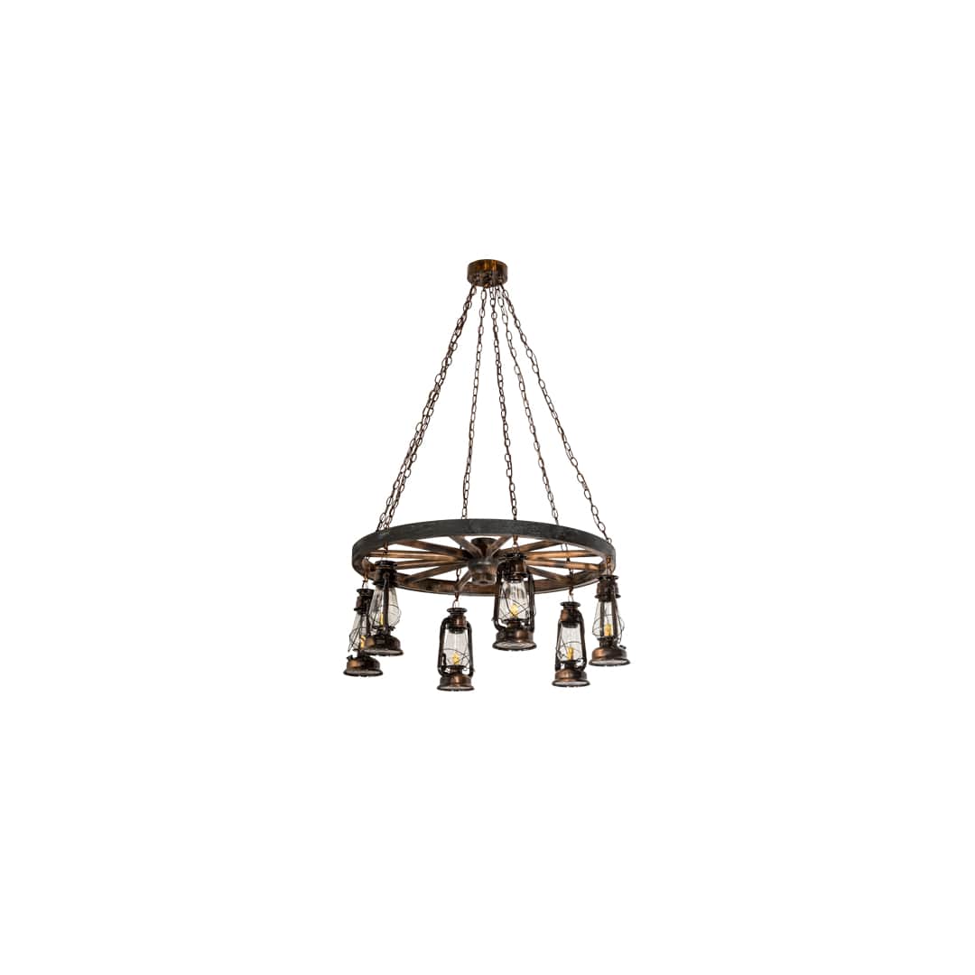 Miners Lantern 6 Light 40" Wide Lantern Chandelier