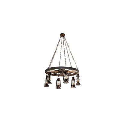 Miners Lantern 6 Light 40" Wide Lantern Chandelier