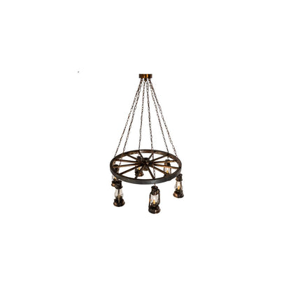 Miners Lantern 6 Light 40" Wide Lantern Chandelier