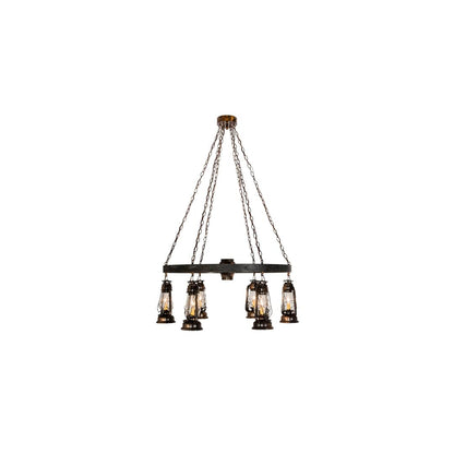 Miners Lantern 6 Light 40" Wide Lantern Chandelier